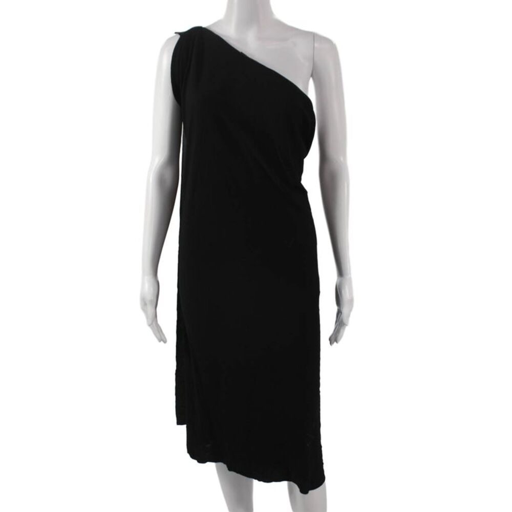 Roland Mouret Womens Sheath Dress One Shoulder Black Sleeveless Size 6